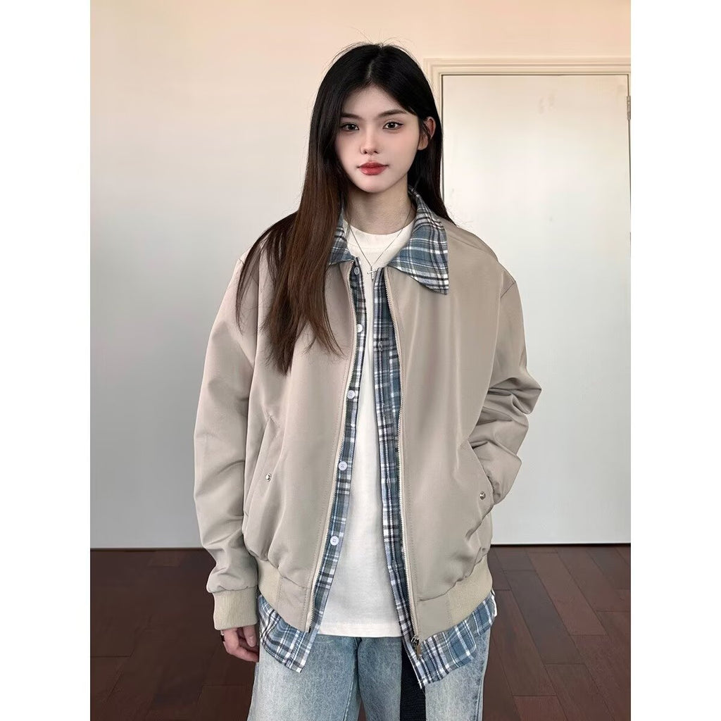 Cleanfit False Two-Piece Lapel Jacket for Women, Loose Trendy Jacket
