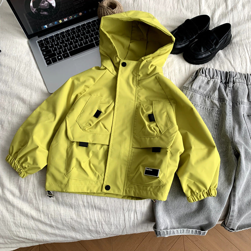 Children's workwear boys' multi pocket windproof and waterproof jacket