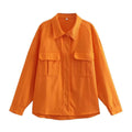 Fashionable Casual Loose Orange Denim Jacket for Women