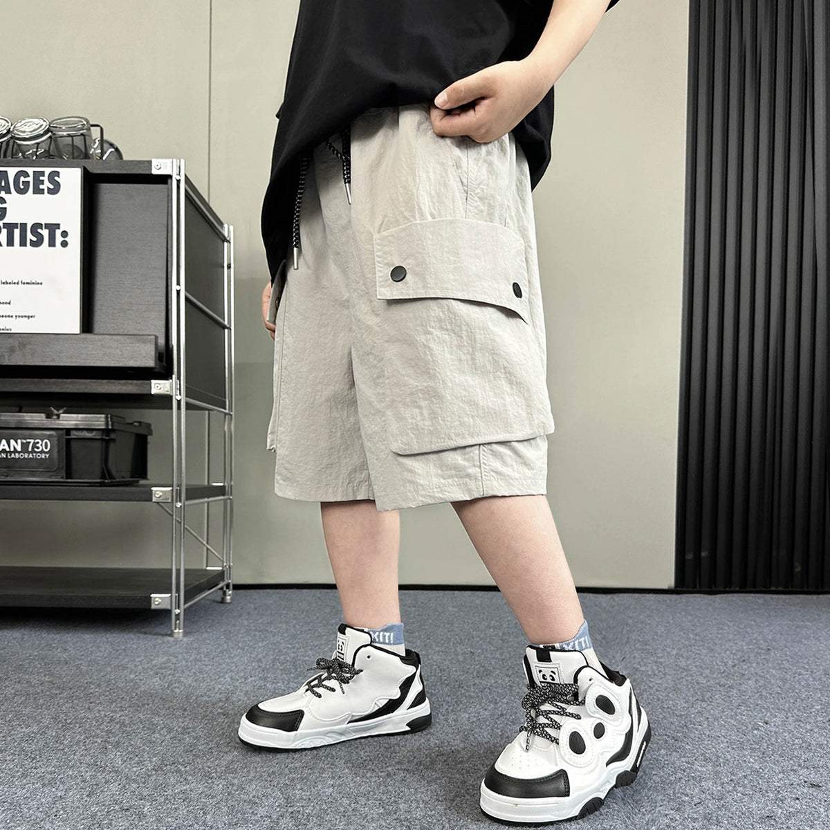 Casual Shorts for BoysCargo Mid-Length Pants Kids