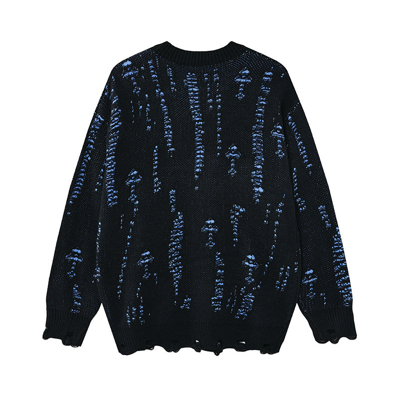 Gradient spray sweater