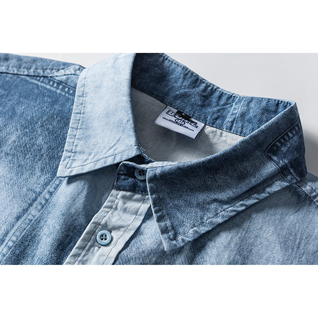 Streetwear Casual Oversized Denim Shirt for Men