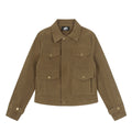 Suede collar shoulder short jacket for women