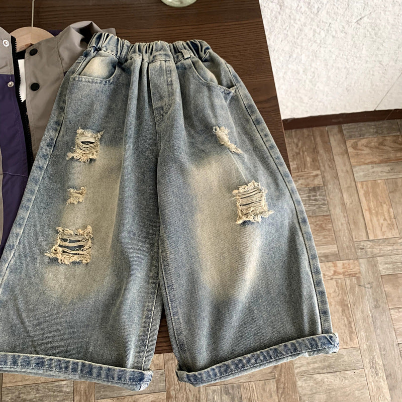 Children's ripped jeans for boys and girls