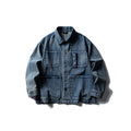 Trendy Washed Old Multi-Pocket Workwear Denim Jacket Men