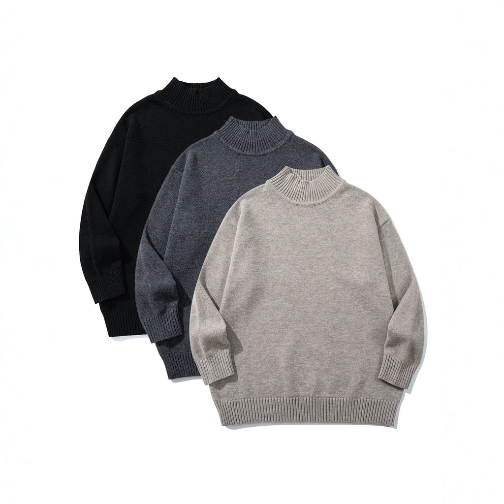 High neck design sweater