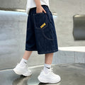 Casual Boy's Denim Shorts Lightweight Mid-Length Pants for Kids