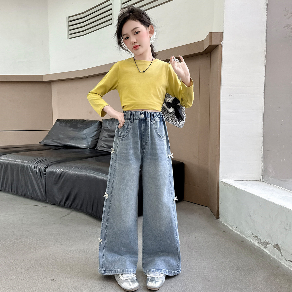 Girls' Denim Pants Leg Pants for Kids