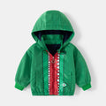 Fall New Boys' Fleece-Lined Jacket Casual Cute Jacket Hooded Windbreaker