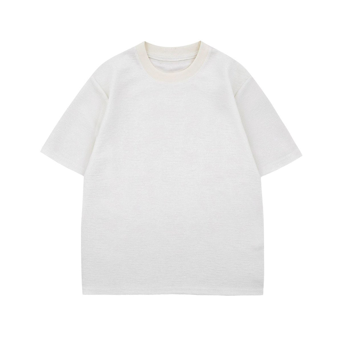 Solid Color Simple Round Neck Short Sleeve T-Shirt Men's Oversize Casual Versatile Couple Top