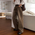 Vintage Washed Denim Pants Men Autumn Loose Straight Leg Long Trousers  Commuter Versatile Wide Leg Pants