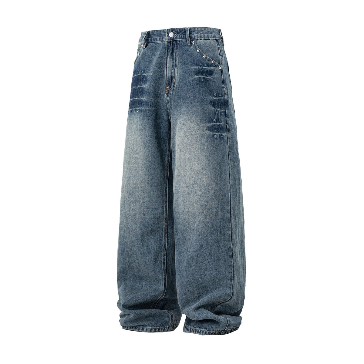 Washed denim jeans for men