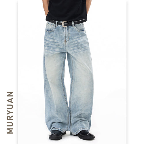 Casual Washed Denim Pants for Men and Women
