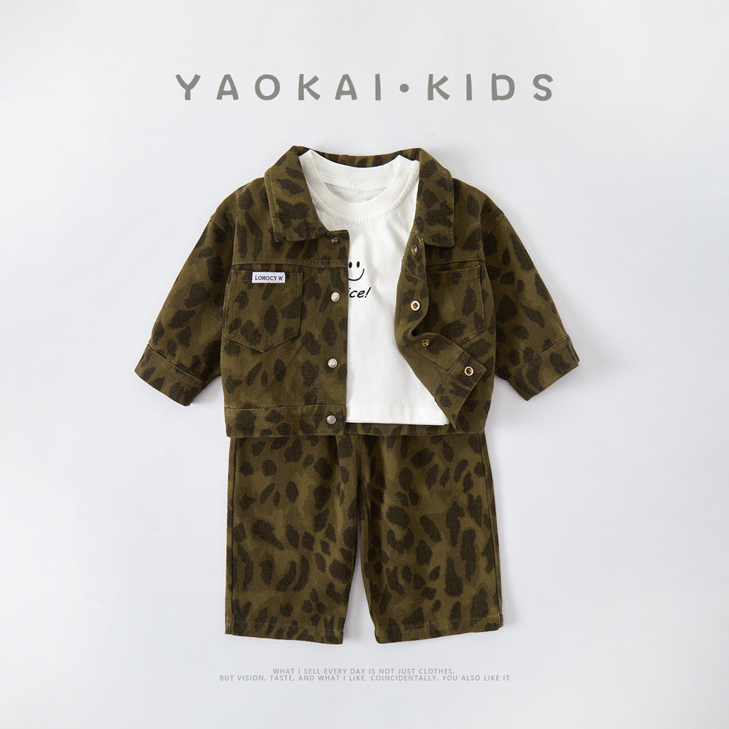 Boys Outfit Set with Jacket and Casual Pants