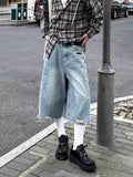 Retro Vintage Washed Denim Shorts for Men and Women
