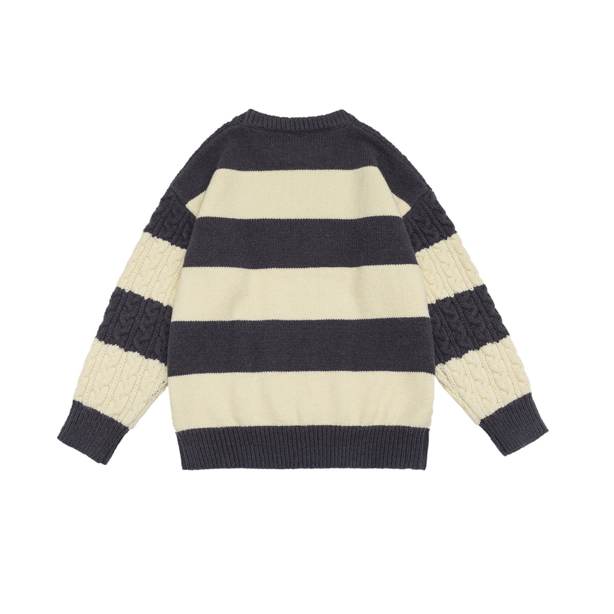 Round neck sweater loose and thick knit sweater