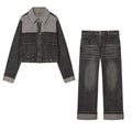 Spring denim jacket+rolled denim jeans