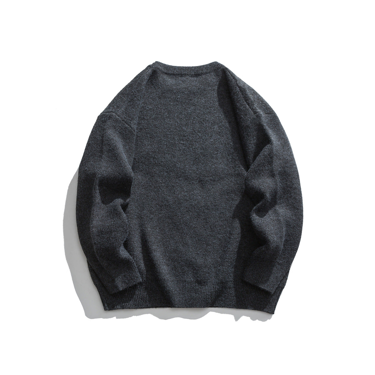 Jacquard round neck sweater loose knit sweater