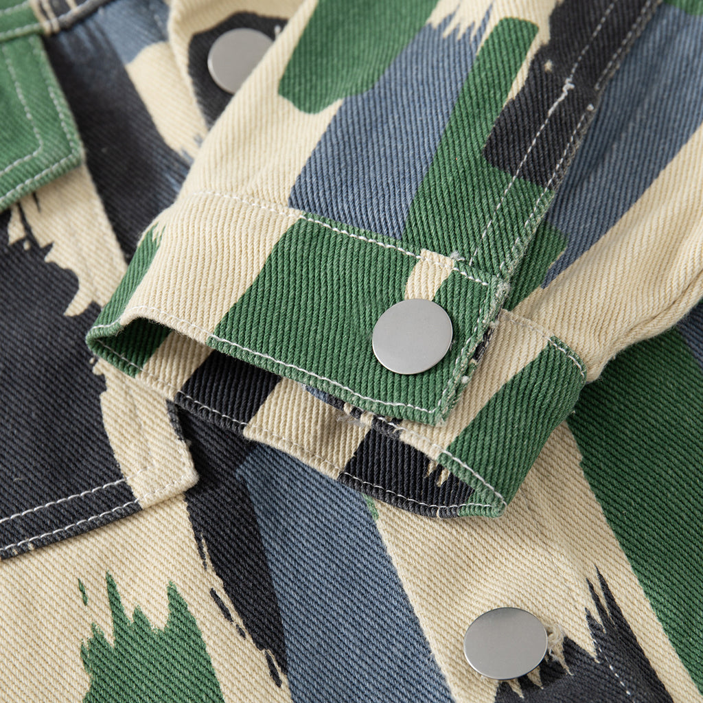 Single-Breasted Casual Cotton Coat, Camouflage Hoodless Boys' Jacket