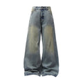 Double Pleat Oversized Denim Pants Men