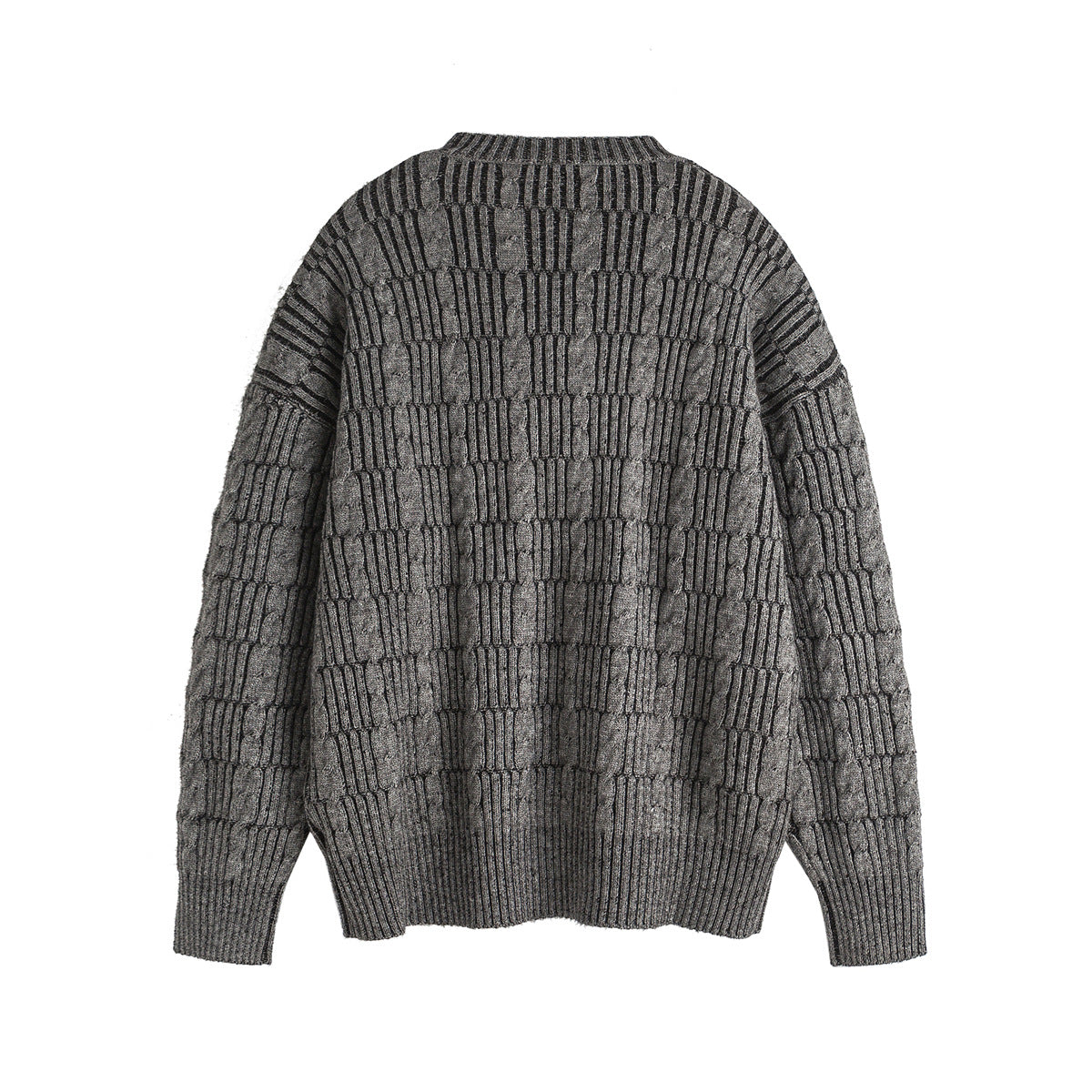 Jacquard sweater loose pullover knitted sweater