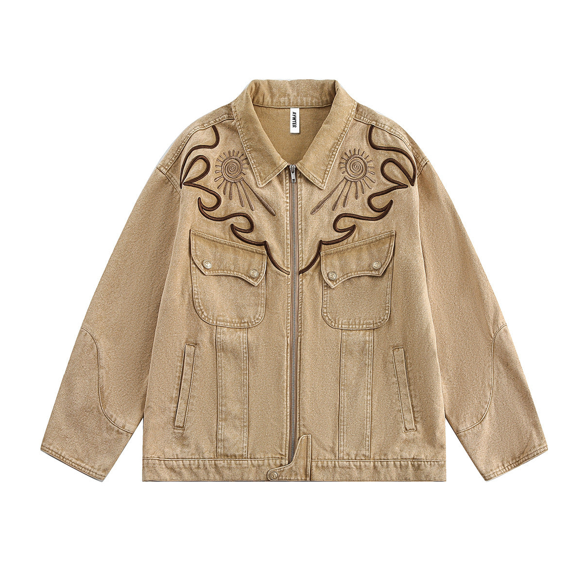 Embroidered denim jacket jacket