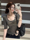 Tencel Stripe T-Shirt for Women