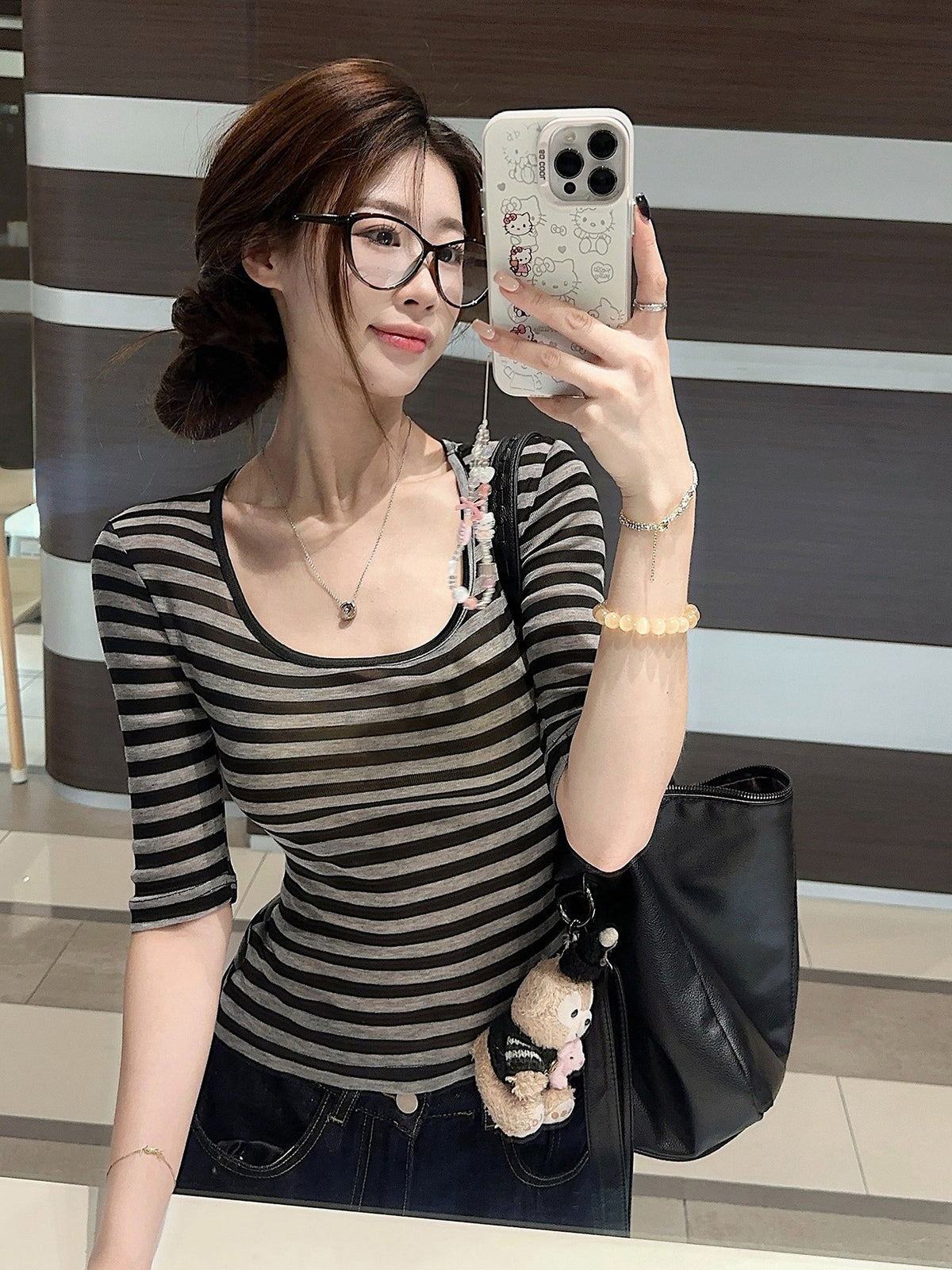 Tencel Stripe T-Shirt for Women