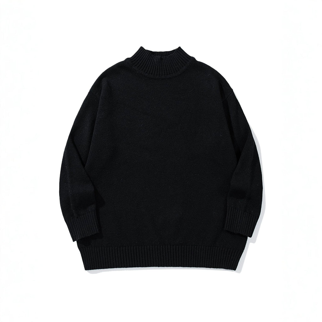 High neck design sweater