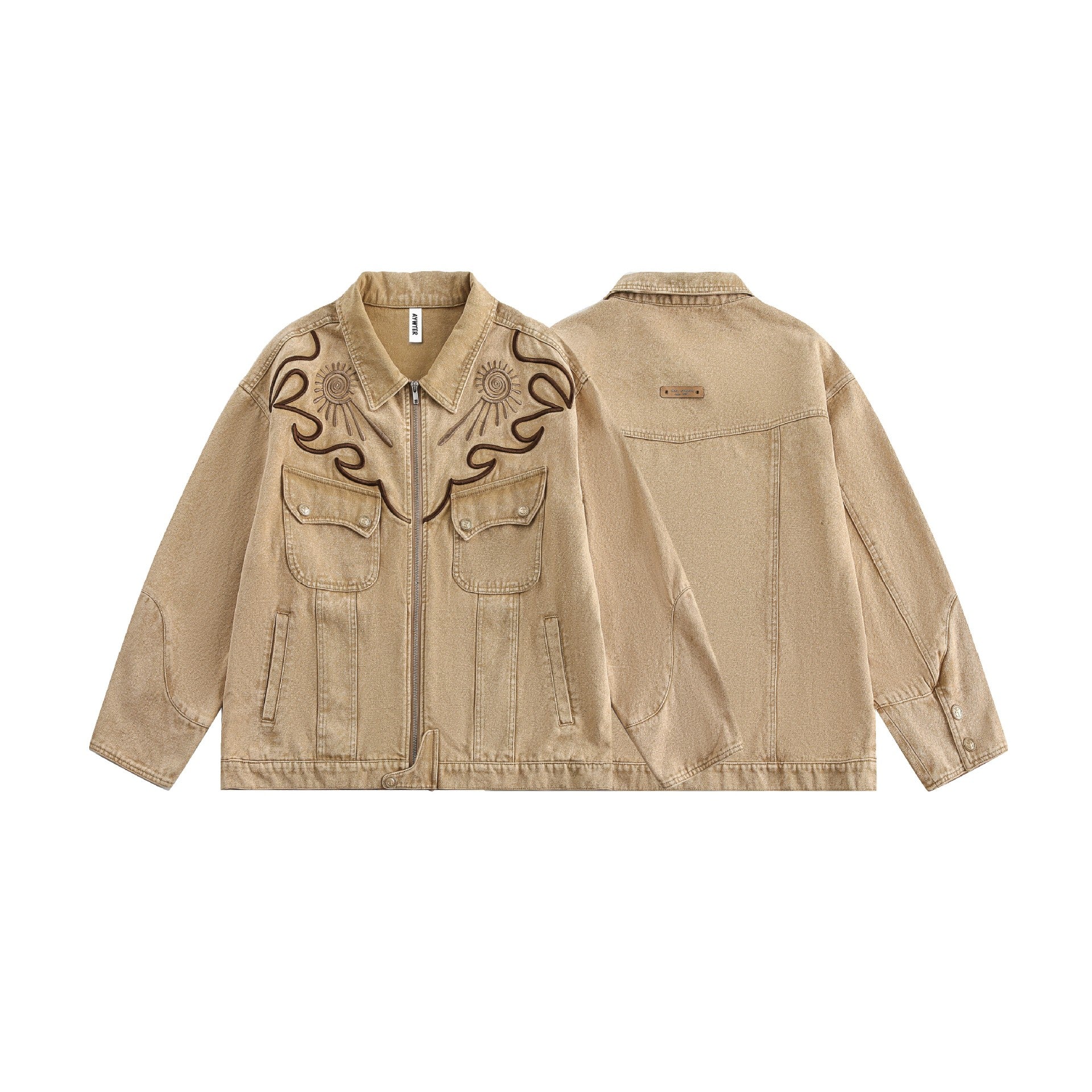 Embroidered denim jacket jacket