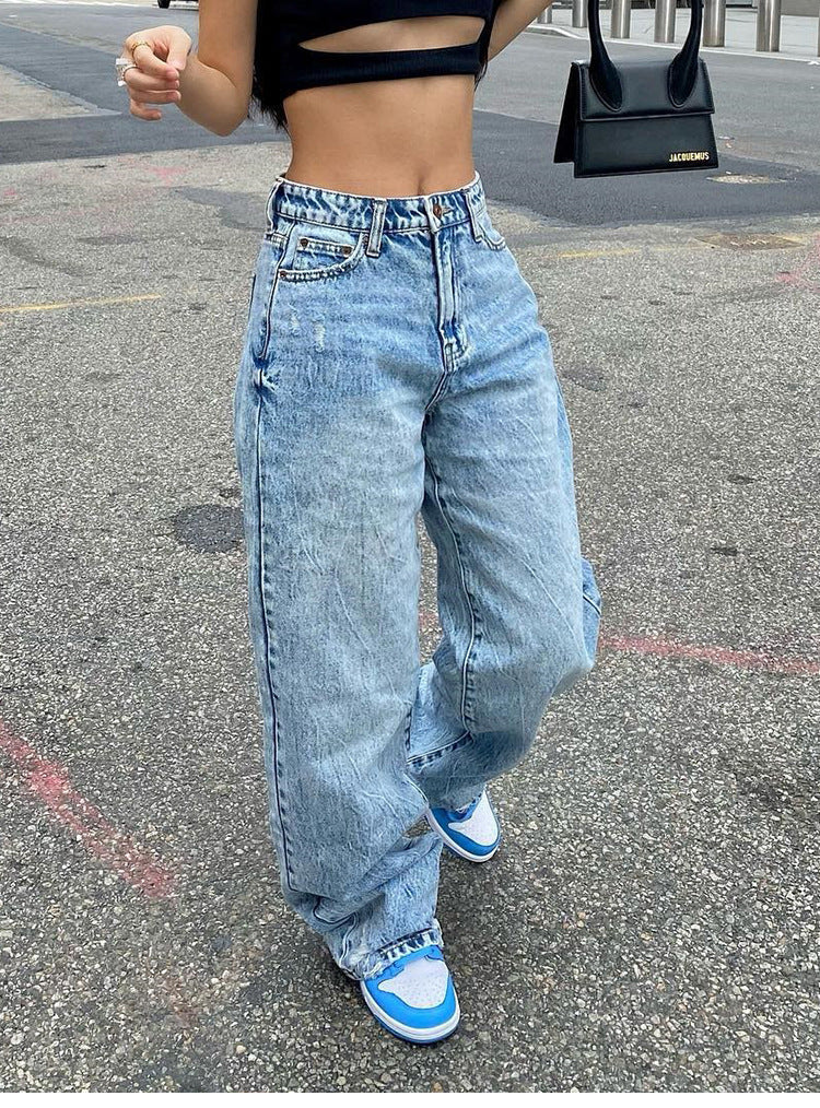 Slim fit denim pants for women