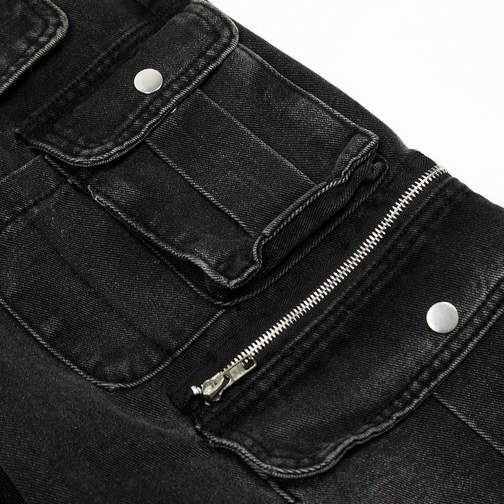 Multi pocket denim pants