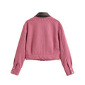 Corduroy fur collar jacket for women