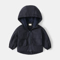 Casual Hooded Long Sleeve Jacket for Boys,Fleece Lined Outerwear for Kids