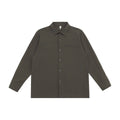 Utility Single-breasted Button-up Shirt for Men, Commuter Turn-down Collar Shirt