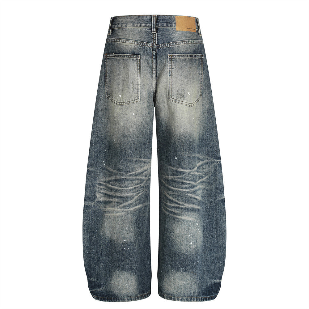 Washed denim jeans