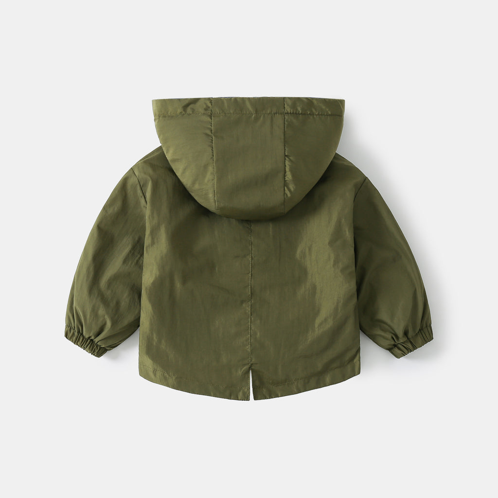 Casual Hooded Long Sleeve Jacket for Boys,Fleece Lined Outerwear for Kids