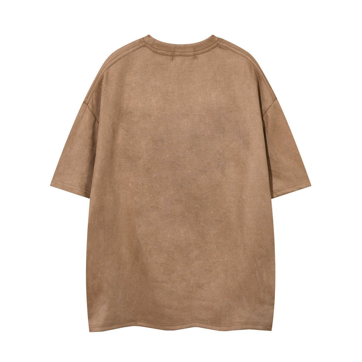 Retro Letter Print Suede Short Sleeve T-Shirt Women's Oversize Couple Tee Summer Design Sense