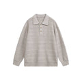 Preppy Loose Casual Polo Neck Knit Sweater Men