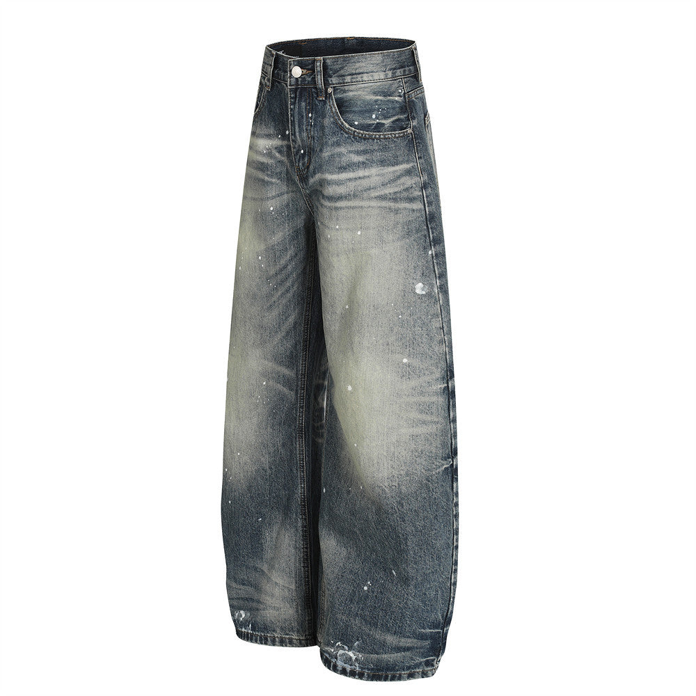 Washed denim jeans