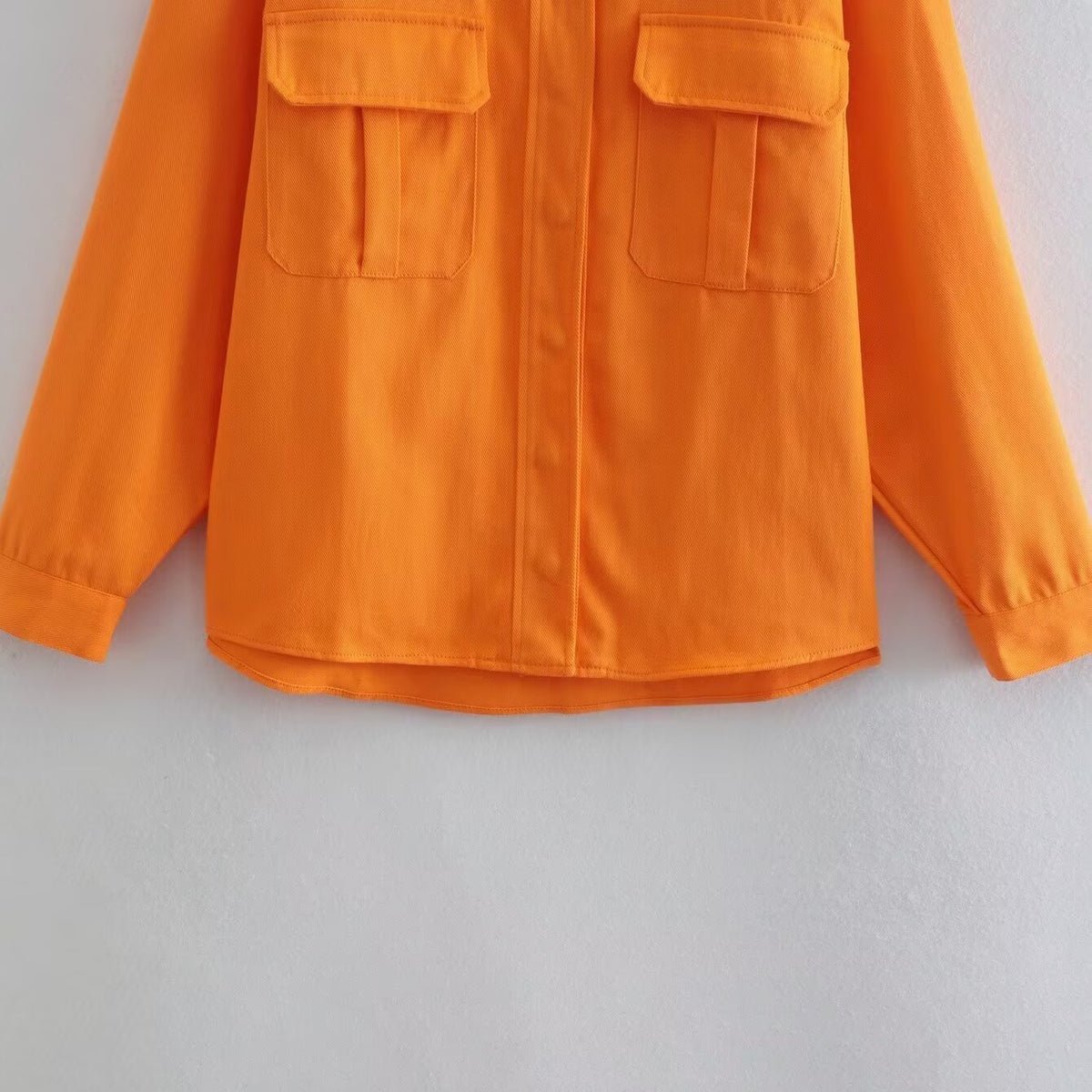 Fashionable Casual Loose Orange Denim Jacket for Women