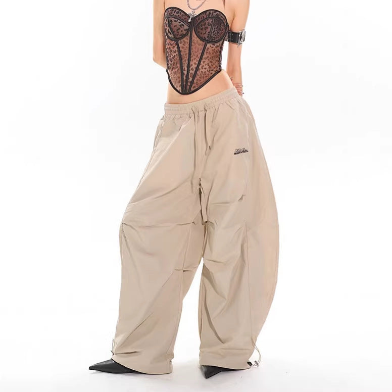 Pants Women Loose Pleated Design Casual Wide Leg Knife Pants