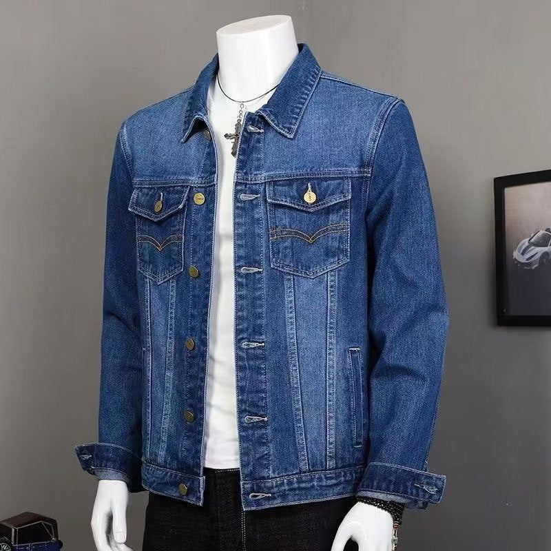 Fleece-Lined Thickened Denim Jacket for Men Winter Warm Casual Jacket Loose Fit Men's Outerwear