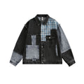 Splicing washed denim jacket