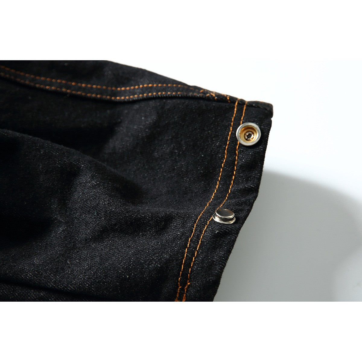 Denim Work Jacket for Men, Flight Snap Closure, Stand Collar, Denim Coat