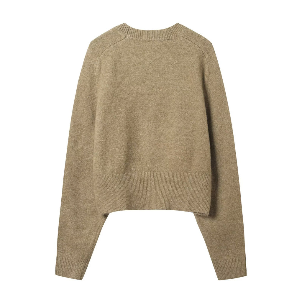 Knitted short pullover sweater
