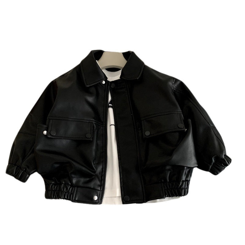 Children's leather jacket for boys