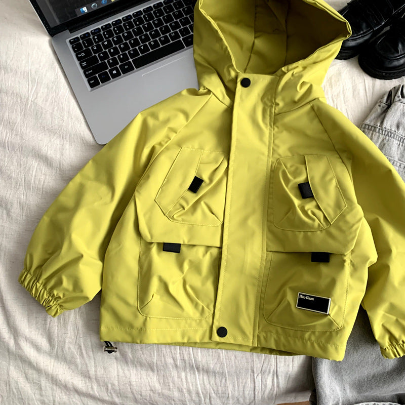 Children's workwear boys' multi pocket windproof and waterproof jacket