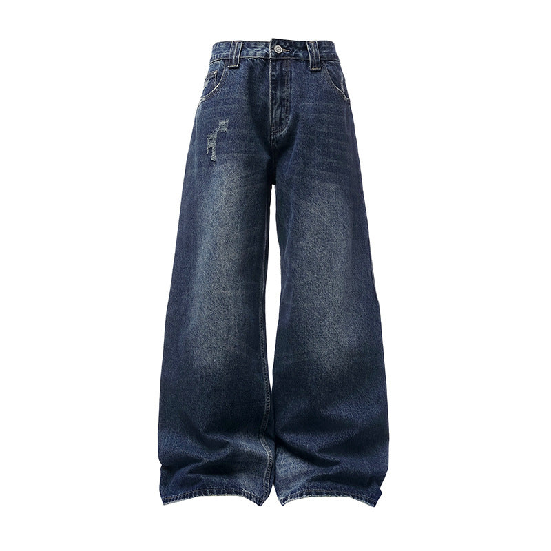 Distressed Vintage Denim Pants for Men