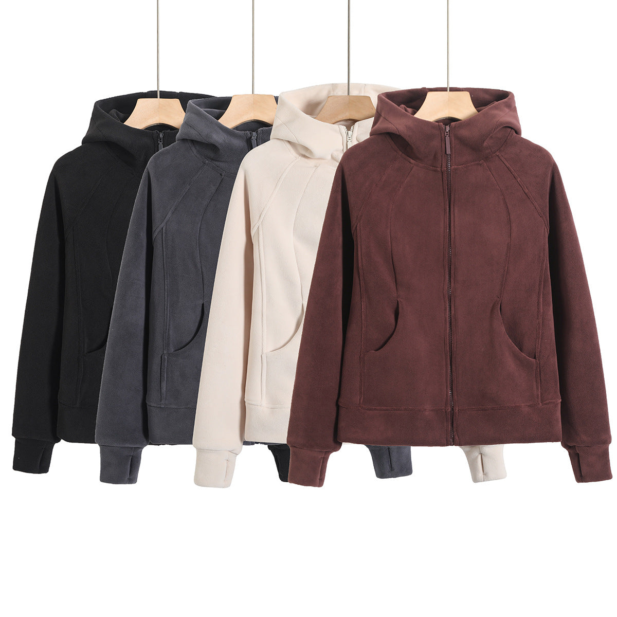 Hooded zipper jacket for women
